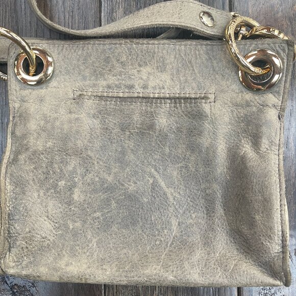 Hammitt Las Angeles, distressed leather gray, 7" x 8" cross body bag - Picture 6 of 13